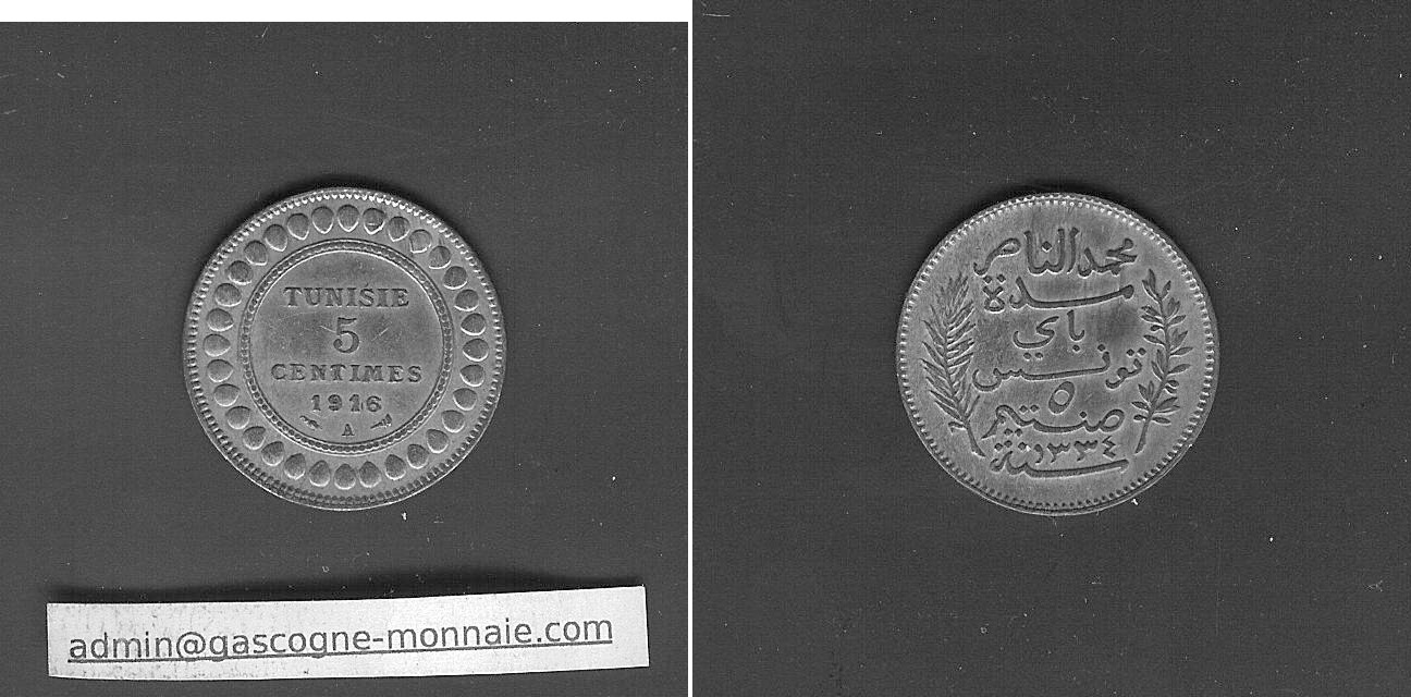 Tunisia 5 centimes 1916 gEF